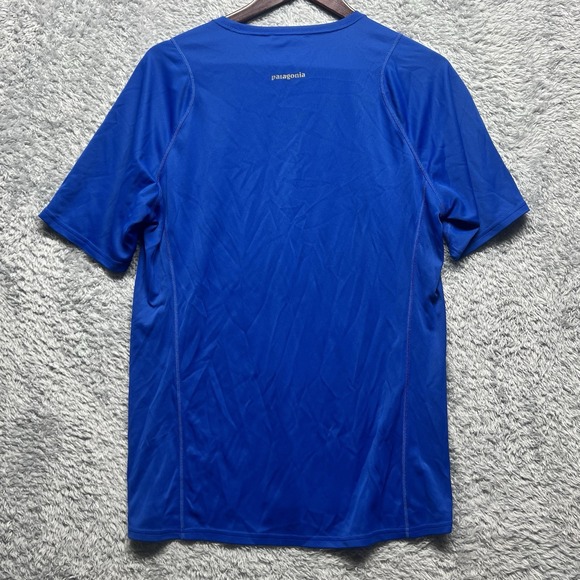 Patagonia Shirt Mens Large Blue Capiliene Cool Daily Shirt Performance Quick Dry - Picture 6 of 9